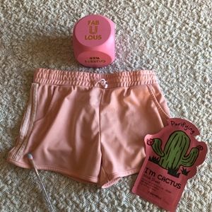 Pink Track Shorts